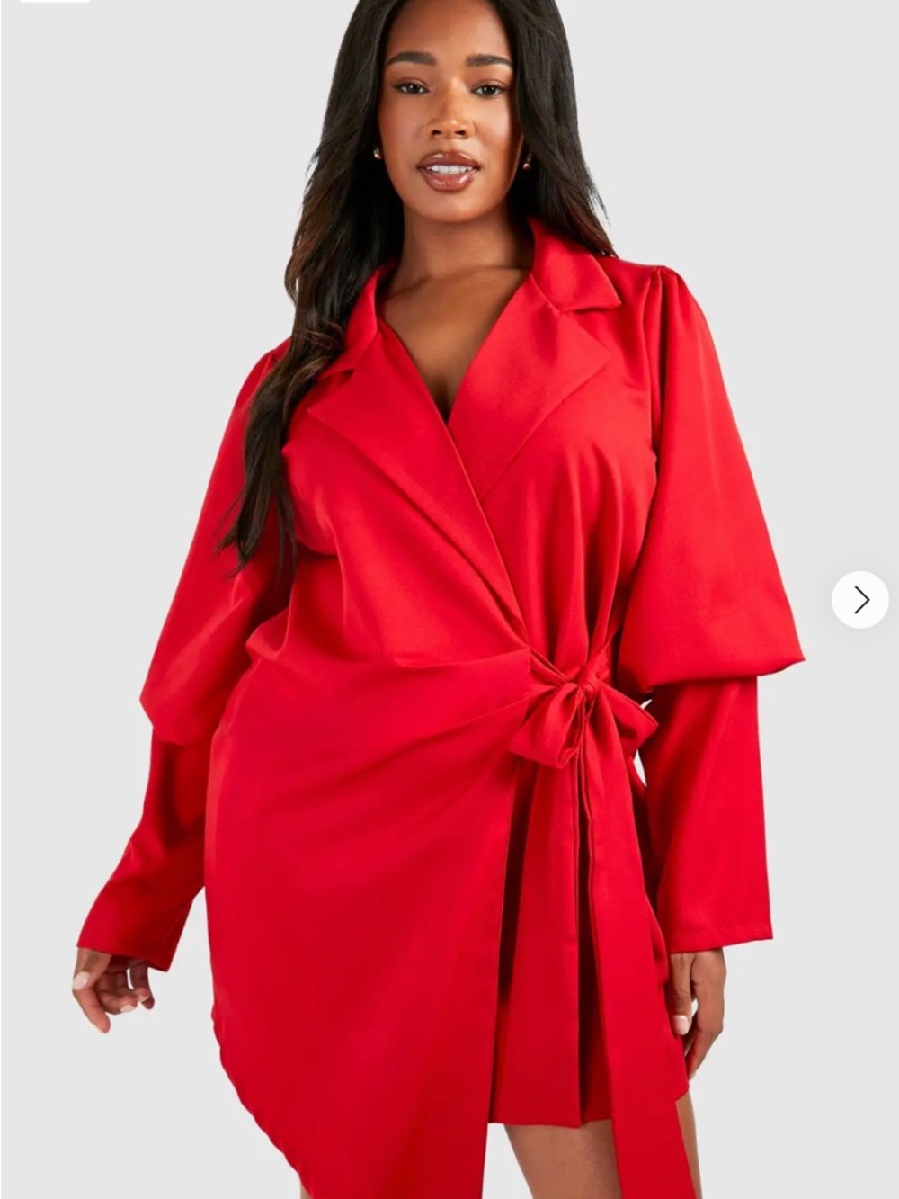 Boohoo Bold Red Tie-Front Jacket